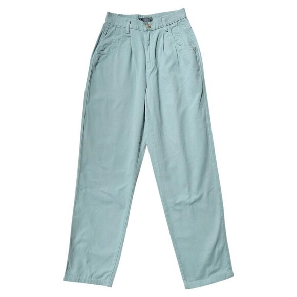 90s vintage pleated mom jeans pastel light green tapered Liz Claiborne Lizwear. - Picture 1 of 5